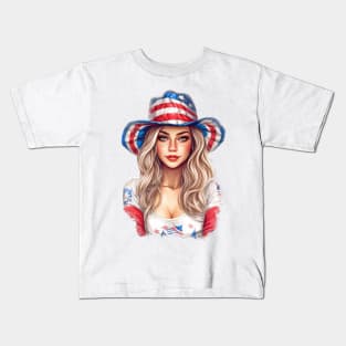 4th of July Girl #1 Kids T-Shirt